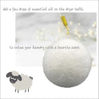 Three by Three Seattle Felt·Like·it!™ Wool Dryer Balls + Storage Bin: Reduce Drying Time, Static Cling, and Energy Use | Natural Alternative to Fabric Softeners (Pack of 6)
