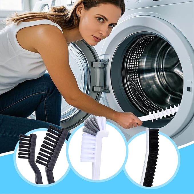 Palksky Washing Machine Cleaning Brush Set, Front Load Washer Machine Cleaner Accessories with 1PCS Drum Slot Cleaner Brushes and 5PCS Crevice Cleaning Brush for Washer Rubber Seal