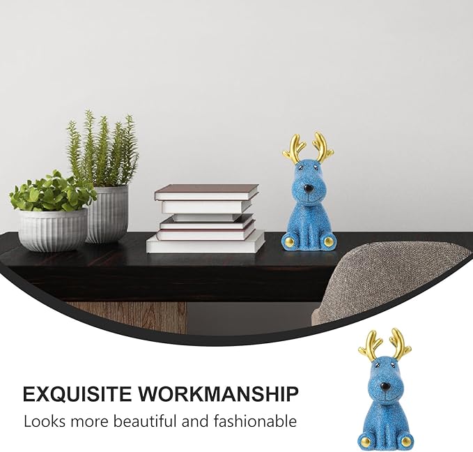 KALLORY Deer Eyeglasses Stand Decorative Glasses Storage Rack Resin Tabletop Eyewear Organizer for Home Desk Display