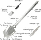 HFS(R) Folding Shovel Multi-Functional Camping Survival Tool with Carrying Bag for Digging, Trenching, Hiking, Gardening, Emergency, Outdoor Activities