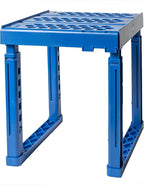 Locker Organizer Shelf， Adjustable Width and Height, Stackable, Ideal Locker Shelf for School, Office, Gym Lockers, or Even Kitchen Cabinets & Under Sink Organization (Blue)