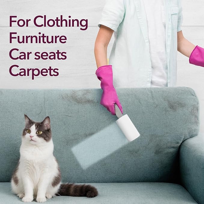 MEIQIHOME Lint Rollers for Pet Hair Extra Sticky, 660 Sheets Value Set Lint Roller with 3 Upgraded Handles, 6 Rollers Portable Pet Lint Remover for Clothes, Furniture, Carpet, Dog & Cat Hair Removal