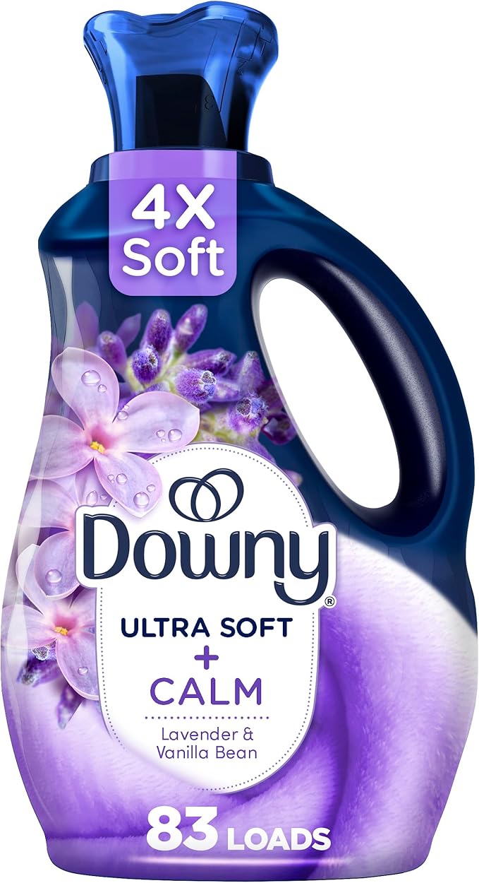 Downy Ultra Soft Fabric Softener Liquid, Calm, Lavender and Vanilla Bean, 56 fl oz, 83 Loads