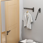 Danpoo Clothes Drying Rack Foldable Wall Mounted Laundry Drying Rack Clothing Coat Hanger Clothes Dryer Black