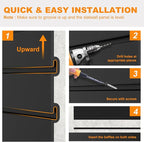 DoCred Slatwall Paneling Organizer, 4x7.5 FT PVC Garage Slat Wall Storage Systems, Heavy Duty Mounted Slat Peg Board for Tool Organization Ladder Bike Includes 27 PCS Hooks Accessories Kit (Black)