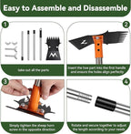 3-in-1 Weed Puller Tool Set with 60" Adjustable Long Handle, Manual Weeder Rake, Garden Hoe & Pruning Shears | Heavy Duty Stainless Steel for Vegetable Gardening, Lawn, Backyard & Farm