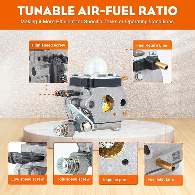 Hipa C1U-K54A Carburetor for Mantis Tiller 7225 7222M 7222 7222E 7230 7920 2-Cycle Cultivator Echo HC1500 HC-1500 TC-210 TC210 Tiller