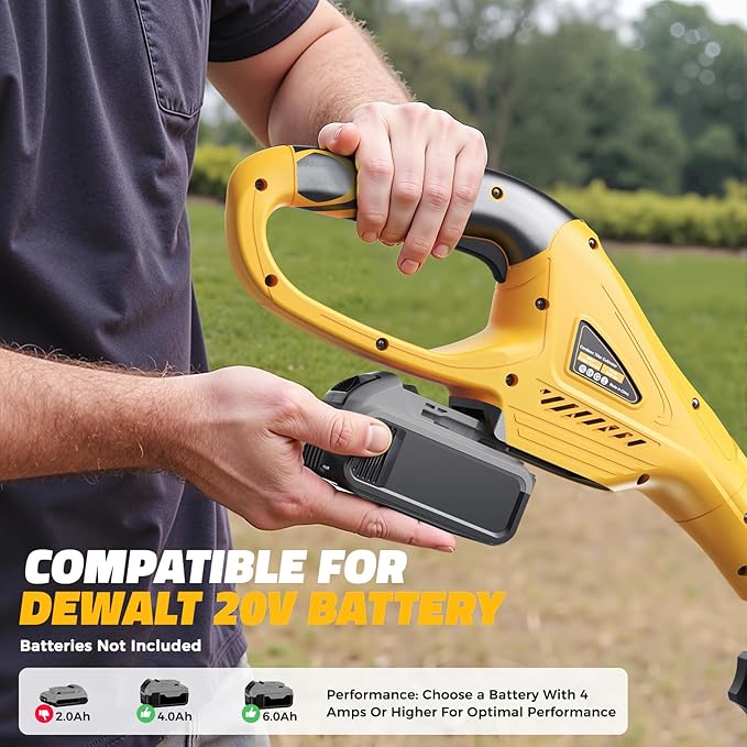 Cordless Tiller Cultivator Compatible with Dewalt 20V: MtiolHig Tiller for Gardening 360RPM Electric Garden Tiller, Brushless Rototiller 9" Width 6.3" Depth for Lawn/Soil Cultivation (No Battery)