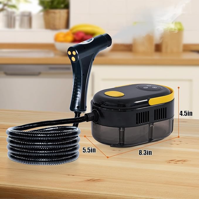 Steam Cleaner,Handheld Steam Cleaner for Home,Adjustable Handle,10s Heat-Up 40.58oz Tank,Portable Steamer for Cleaning for Dirt,Grease, kitchens,bathrooms,Grout,Tile,Bed Bugs,Floor,Couch and Car
