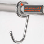DSEAP Pot Rack - Pots and Pans Hanging Rack with 8 Hooks, Double Bars, Wall Mounted, Chromed