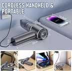 Car Vacuum Portable Cordless 20000PA High power Mini Vacuum Cleaner 4-in-1 Compressed Air Duster & Air Blower & Pump Hand Held Vacuum with Brushless Motor for Car, Home, Office,Camping (Silver)