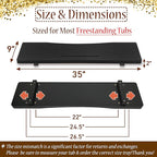 Stylish Black Bamboo Bathtub Tray Caddy with Adjustable Legs, Minimalistic Design Bath Tray for Tub, Bathtub Accessories, Fits Most Free Standing Bath Tubs, Idea for Women