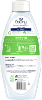 Downy RINSE & REFRESH Laundry Odor Remover and Fabric Softener for Activewear, Active Fresh Scent, 48 oz