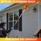 20FT (26FT Reach) Cobweb Duster with Extension Pole, Spider Web Brush for Cleaning Extendable, Professional Ceiling and Corner Dusters for Outdoor Indoor Use