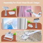 ScrubWiz Steam Mop Cleaner with Detachable Handheld Steamer, 10-in-1 Multi Accessories, Washable Microfiber Pads, 350ml and 2 Adjustable Level for Cleaning Floor, Carpet, Tile, and Grout, Light White
