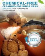 Handheld Steam Cleaner, 2500W Powerful 15sec Heat-up Multipurpose Steamer, 3-Level Temp, 37OZ Pressurized Deep Cleaning Steamer with 10 pcs Accessories for Window, Grease, Car, Home