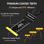 12PCS Titanium Oscillating Tool Blades Metal Cutting, Professional Multi Tool Blades for Metal Wood Plastic Drywall Cuts Saw Blades Compatible with Dewalt Milwaukee Ryobi Rockwell