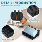 Silicone Soap Dish for Bar Soap Holder for Shower Bathroom Self Draining Waterfall Drying Tray Keep Soap Bars Dry Clean & Easy Cleaning (Black, 2)