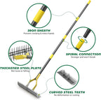 Thatch Rake,70 Inch Heavy Duty Lawn Thatching with Adjustable Stainless Steel Handle,Multiple Garden Rake for Leaves,Lawn Loosening Soil,Backyard,Garden