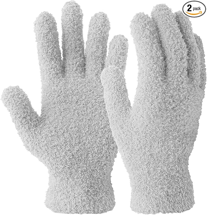 Evridwear Microfiber Gloves for Plant Dusting,Resuable Leaf Cleaning Glove for Houseplants,Blinds,Furniture and Small Objects