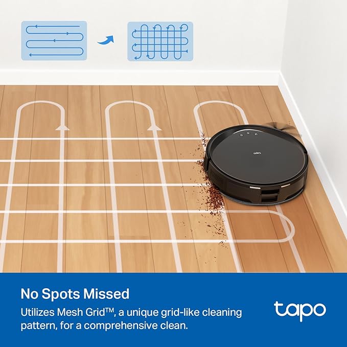 Tapo Ultra-Slim LiDAR Smart Navigation Robot Vacuum and Mop, 5300Pa Max, 97%+ Dust Pickup, Customizable Cleaning, Self-Charging, Works w/Alexa & Google Home, RV20 Max