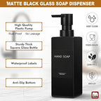 GMISUN Dish Soap Dispenser, 12 fl oz / 350 ml Dual Kitchen Soap Dispensers with Sponge Holder, Customized Matte Black Kitchen Soap Dispenser Set, Modern Hand and Dish Soap Bottle Set Removable