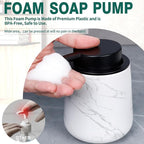 Bosilunlife Ceramic Foaming Soap Dispenser - 12 oz Marble Foam Hand Wash Dispenser Bathroom Countertop Soap Dispensers Kitchen Dish Soap Pump Dispenser Liquid Soap Dispenser for Bathroom