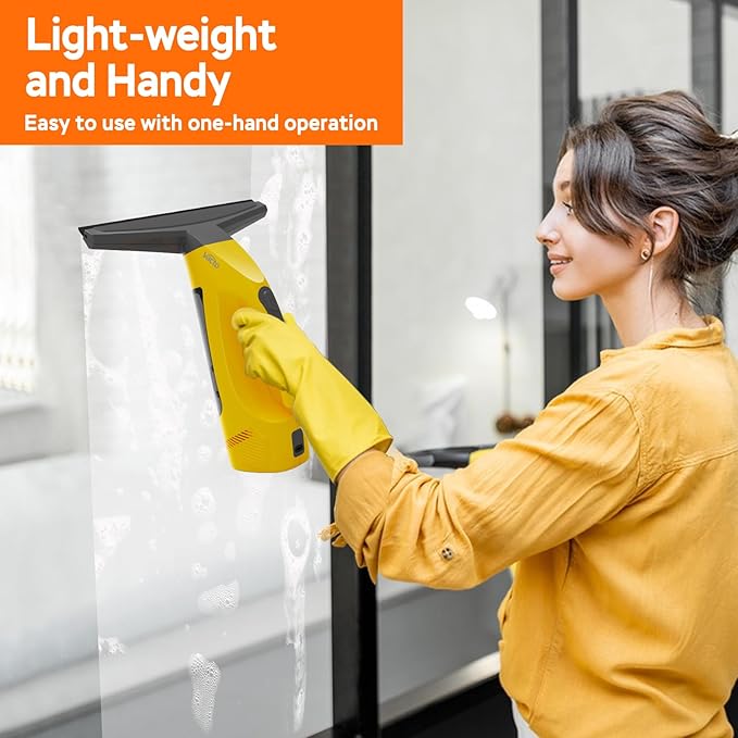 All-in-One Electric Window Vacuum Squeegee Set, Streak-Free Cordless Window Cleaner Tool with Extra Sprayer, Glass Cleaner Tool for Windows, Mirrors & Smooth Surfaces