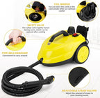 Steam Cleaner, 2000W Portable Household Steamer, 20 Accessories Included Multipurpose Steam Cleaner for Floors, Appliances,Kitchen,Playground,Car (Yellow)