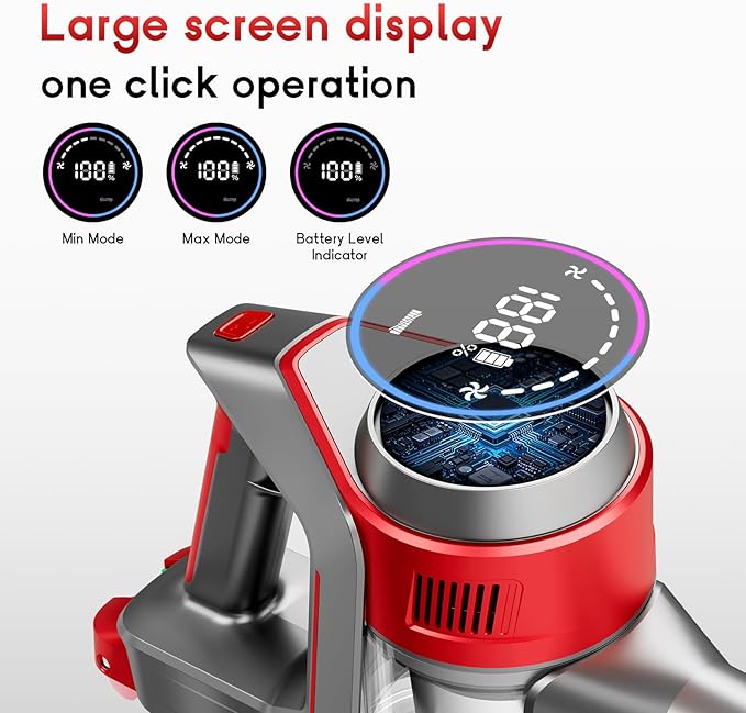 Cordless Vacuum Cleaner for Home - Powerful, 35Kpa Stick Vacuums Lightweight with Detachable Battery Display, Max 45Mins Runtime, 8 in 1 Handheld Vacuum for Hardfloor & Carpets Pet Hair, Y5