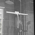 Ettori Shower Squeegee for Glass Door, Squeegee for Shower Glass Door, Bathroom, Window and Car Glass, 12 Inches with Clear Acrylic Handle