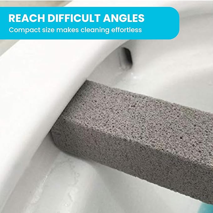 Pumice Stone Toilet Bowl Cleaner | Toilet Pumice Stone with Extra Long Handle | Scouring Stick for Toilet Cleaning, Stain Removal on Toilets, Grills, Tiles, Grout & Pools | 2 Pack