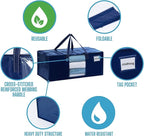 VENO 10 Pack Moving Bags Extra Large Storage Bags for College Move-In, Heavy-Duty Storage Totes, Packing Boxes, and Wardrobe Moving Supplies - Durable Laundry Bags for Clothes (Blue w/Window, 10 Pack)