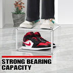 1 Pack Clear Shoe Organizer for Closet Shoes Storage Box for Sneakerheads Plastic Stackable Sneaker Display Case Storage Bins with Lids,Size 14