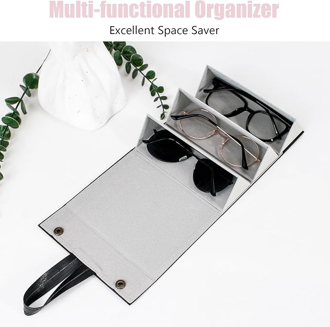 Sunglasses Travel Case,Foldable Eyeglasses Case, Portable Multiple Glasses Case for Women Men Girls