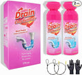 Foaming Drain Cleaner, Foam Drains Sink Cleaner and Deodorizer, Wild Tornado Drain Clog Remover for Kitchen Sinks, Shower Drains, Tubs (2 pcs)