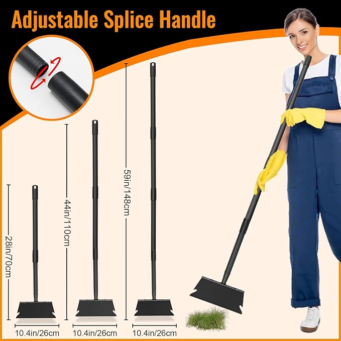 Garden Flat Shovel Scraper, Multifunctional Garden Cleaning Shovel with 59 Inch Long Handle, Heavy Duty Outdoor Floor Scraper for Weed Cleaning,Trenching,Edging and Removing Snow,Ice,Weeds,Dirty,Moss