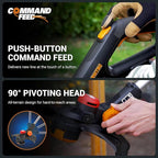 Worx Nitro 20V 13" Cordless String Trimmer with Brushless Motor, 3-in-1 Grass Trimmer Edger Mini-Mower, Lightweight Weed Trimmer COMMAND FEED Instant Line Advancement – Tool Only
