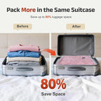 IDEATECH 18Pack Travel Vacuum Storage Bags with USB Pump,Carry-On Size Compression Packing Bags, Space Saver Reusable Vacuum Seal Bags for Clothing, Luggage & Home Storage, Family Long Trips-6S+6M+6L