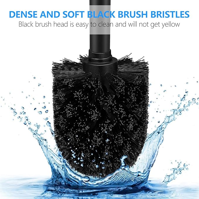 SetSail Toilet Brush, Compact Size Toilet Bowl Brush and Holder Toilet Brushes for Bathroom with Stainless Steel Handle Toilet Cleaner Brush with Durable Scrubbing Bristles, Splash-Proof