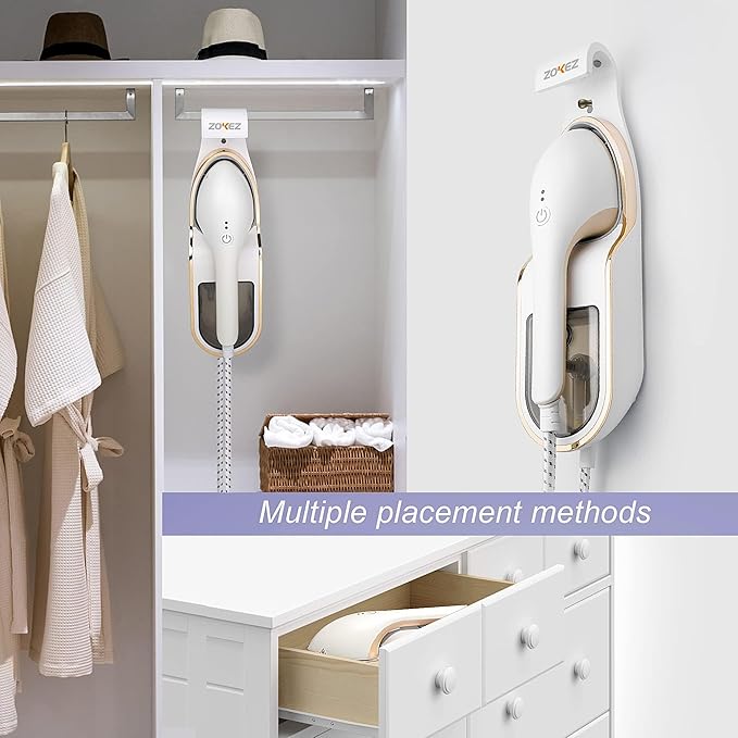 Handheld Steamer for Clothes, 1500W Extra Large Soleplate, 330ml Detachable Tank, 2-in-1 Horizontal & Vertical Use, Fabric Wrinkles Remover, No Water Leak and Auto-Off