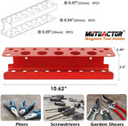 MUTUACTOR Magnetic Screwdriver Holder,Heavy Duty Magnetic Mount Red Screwdriver Organizer,Magnetic Tool Holder Durable Storage Holder for Screwdriver Plier Shear Tool Chest Cart Workbench,1PCS