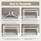 3 Pack Foldable Storage Bins, 8Gal Collapsible Storage Bins with 5 Opening Ways, Folding Storage Boxes, Foldable Storage Cubes for Clothing, Books, White