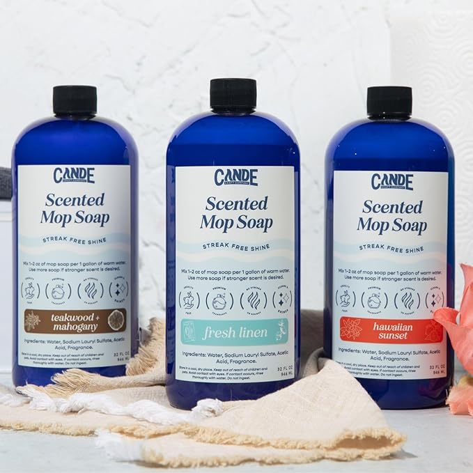 CANDE Mop Soap - Highly Scented Mop Soap, Luxury Floor Cleaner, Premium Fragranced Floor, Streak-Free Shine, 32 oz (Pine Forest)