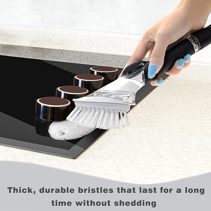 Brush Refills for RIMAY Dish Brush - 4 Pack Dish Brush Cleaning Soap Dispensing Head Replacement for Scrubber (White)