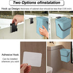 Compost Bin Kitchen, Bring 5 Rolls (100) of Garbage Bags, for Use on Countertops or Under Sinks, Hanging Trash Can with Lid, for Cupboard/Bathroom/Bedroom/Office/Camping(Bule 0.8 Gallon/3L)