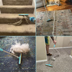 Uproot Cleaner Xtra Pet Hair Removal Tool: Reusable Carpet Rake with Telescopic 60" Handle - As Powerful as Uproot Cleaner Pro Pet Hair Remover, but Made for Carpets, Curtains - Don't Bend Don't Kneel