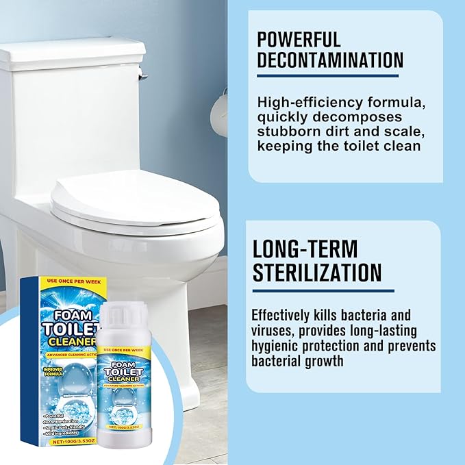 2PCS Foam Toilet Cleaner,New Powerful Toilet Bowl Cleaner,Advanced Bathroom Cleaner for Home,Powerful Instant Bowl Cleaners for Toilets Squatting Pans