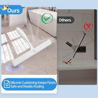 Shower Squeegee for Glass Doors, 11 Inch Ergonomics Anti-Rust Silicone Squeegee with Stainless Steel Frame for Shower Glass Door, Mirrors, Tiles and Windows Cleaning, White