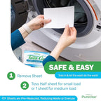 Purecise - Toss & Go - Unscented Laundry Detergent Sheets - No Mess, Skin-Friendly, Fast-Dissolving, Scent Free - 60 Loads - 30ct Pack of 1